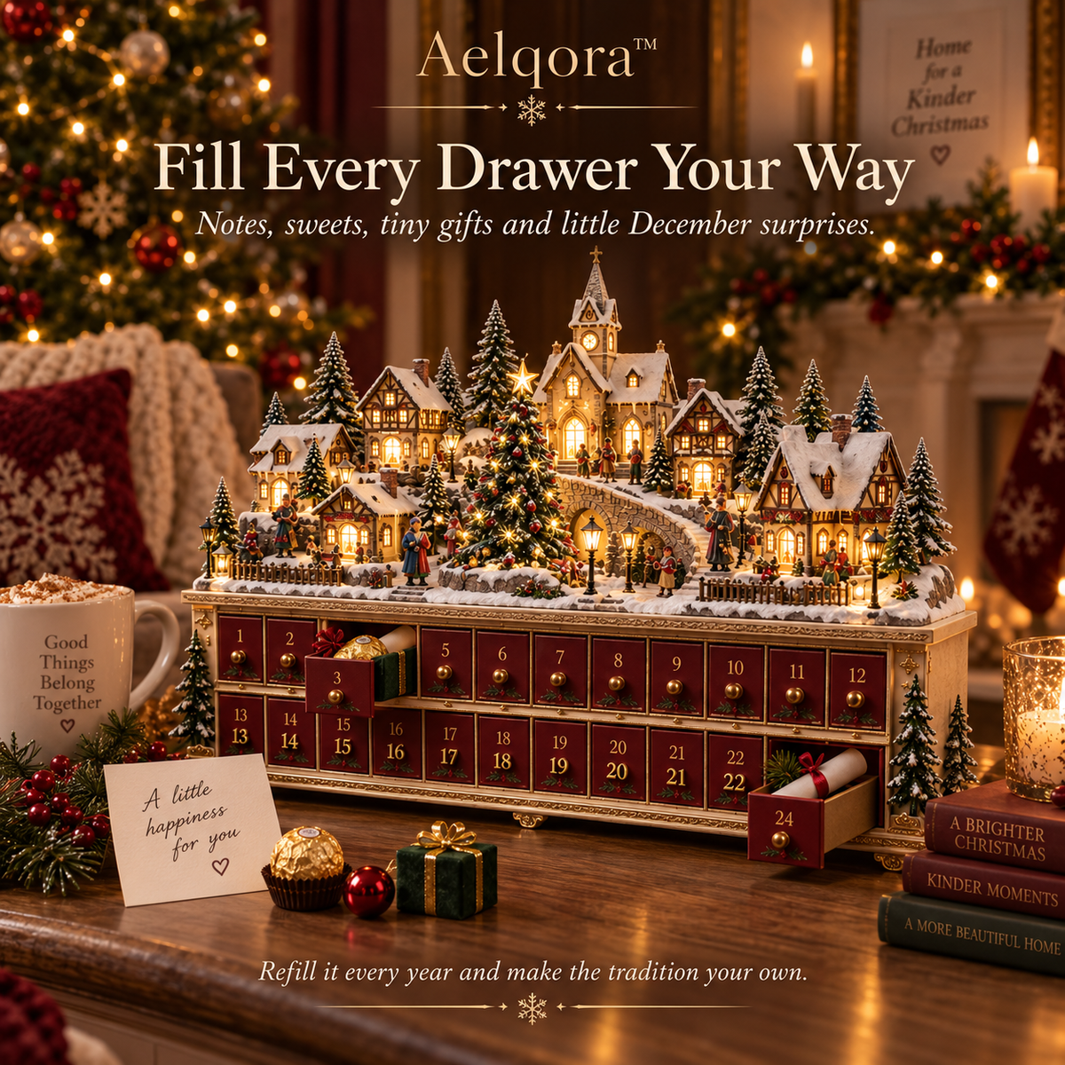 Aelqora™ Hearthvale Christmas Advent Village
