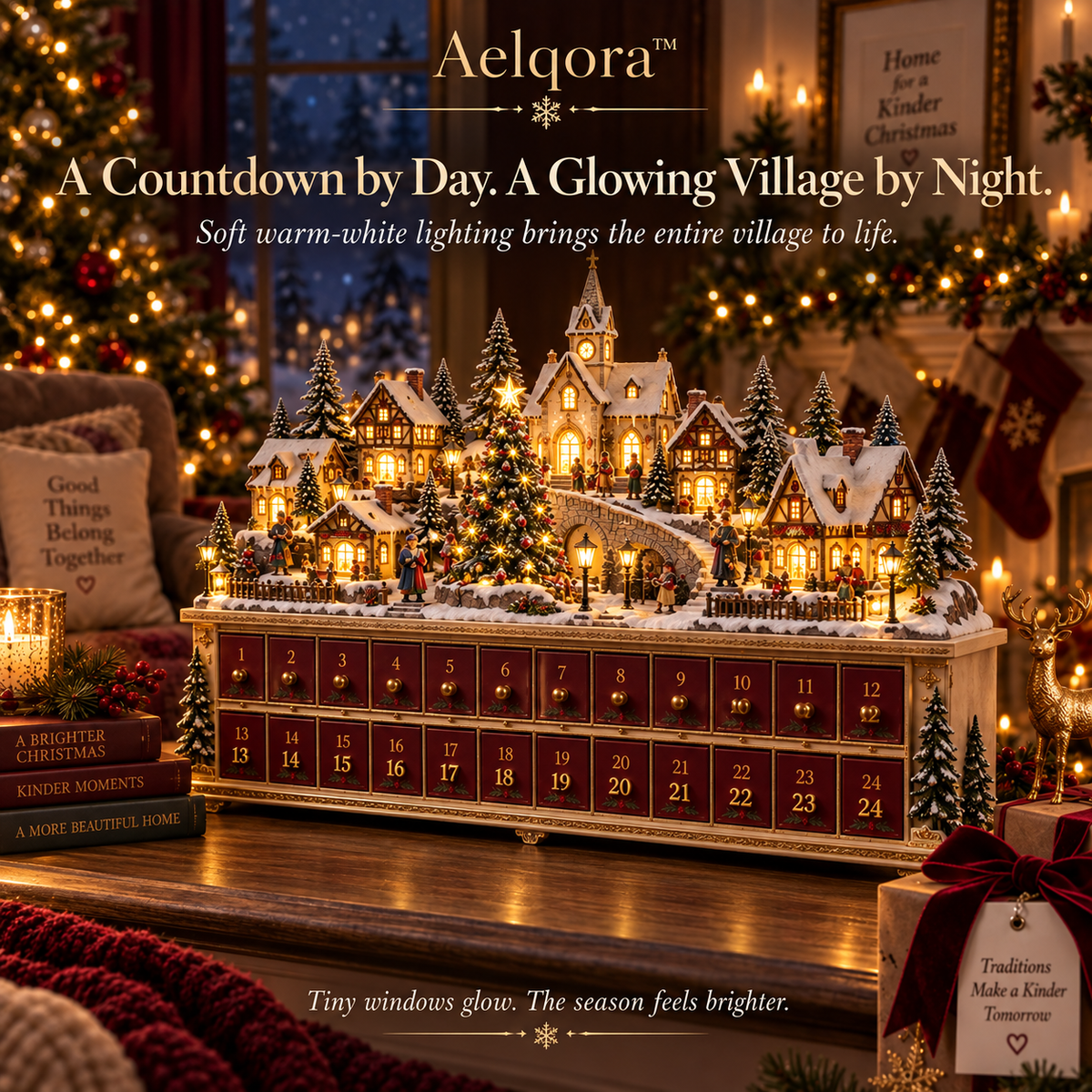 Aelqora™ Hearthvale Christmas Advent Village