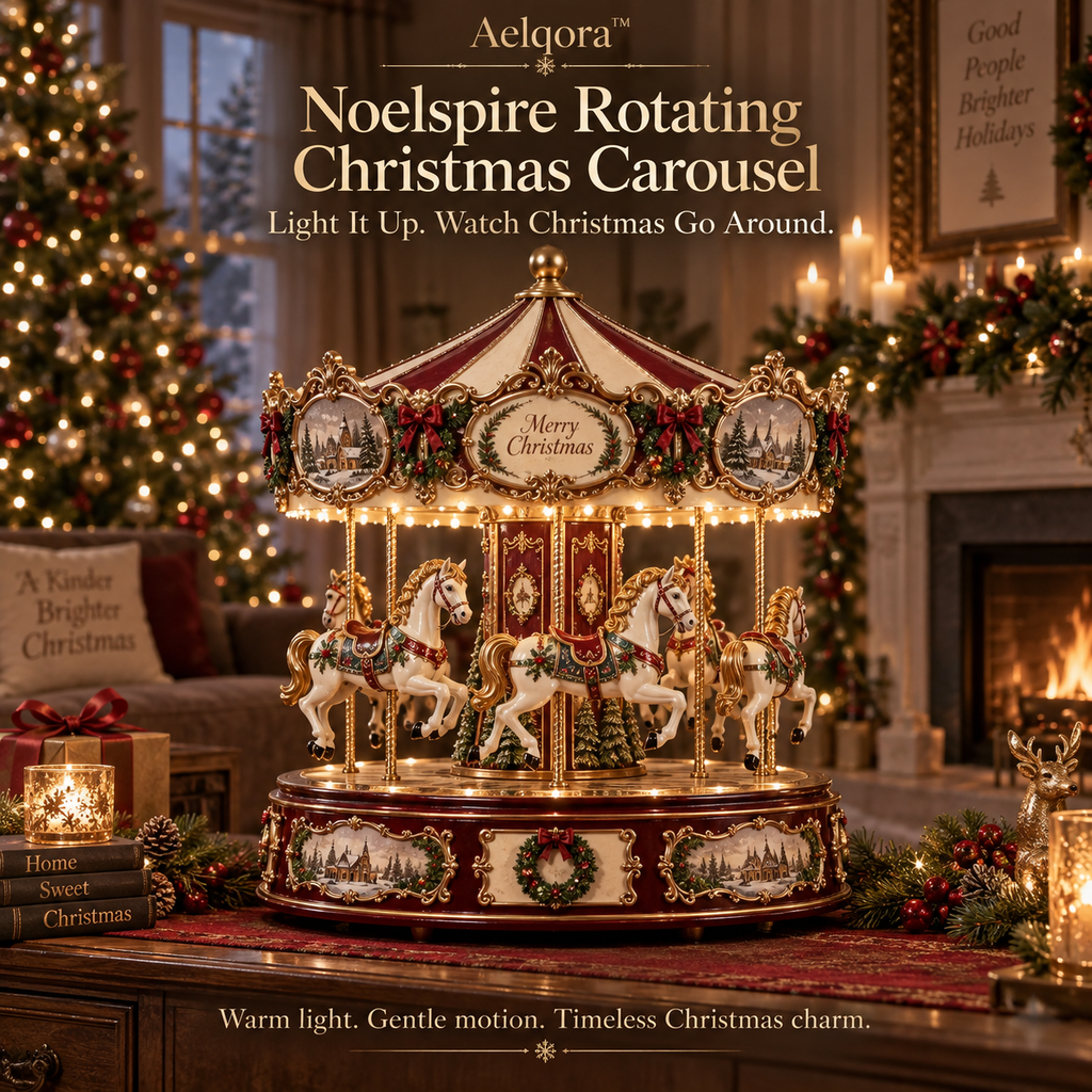 Aelqora™ Noelspire Rotating Christmas Carousel