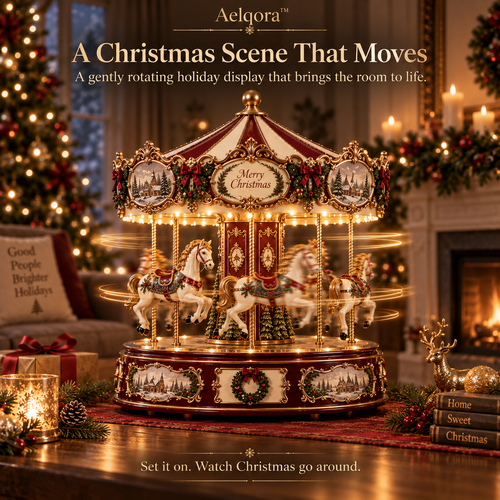 Aelqora™ Noelspire Rotating Christmas Carousel