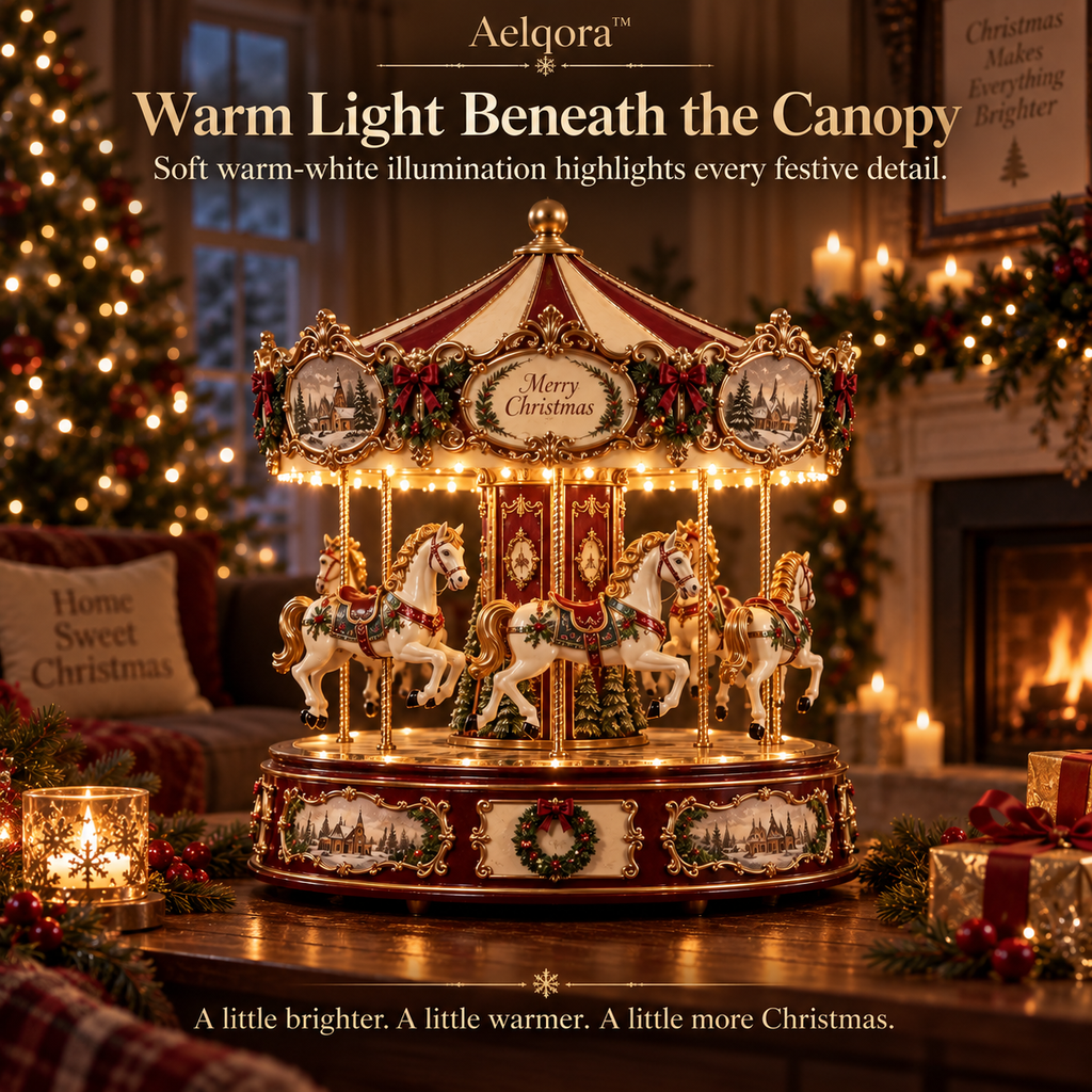 Aelqora™ Noelspire Rotating Christmas Carousel