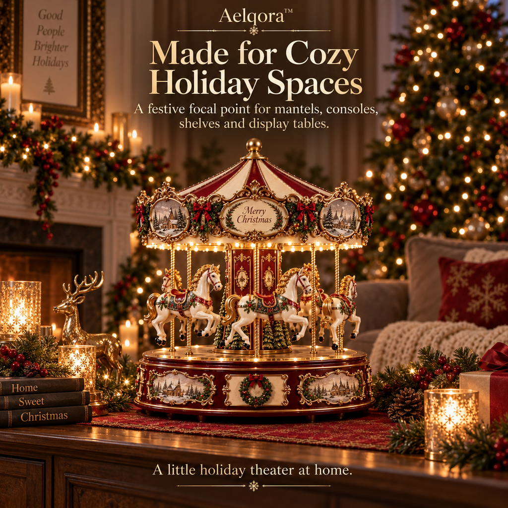 Aelqora™ Noelspire Rotating Christmas Carousel