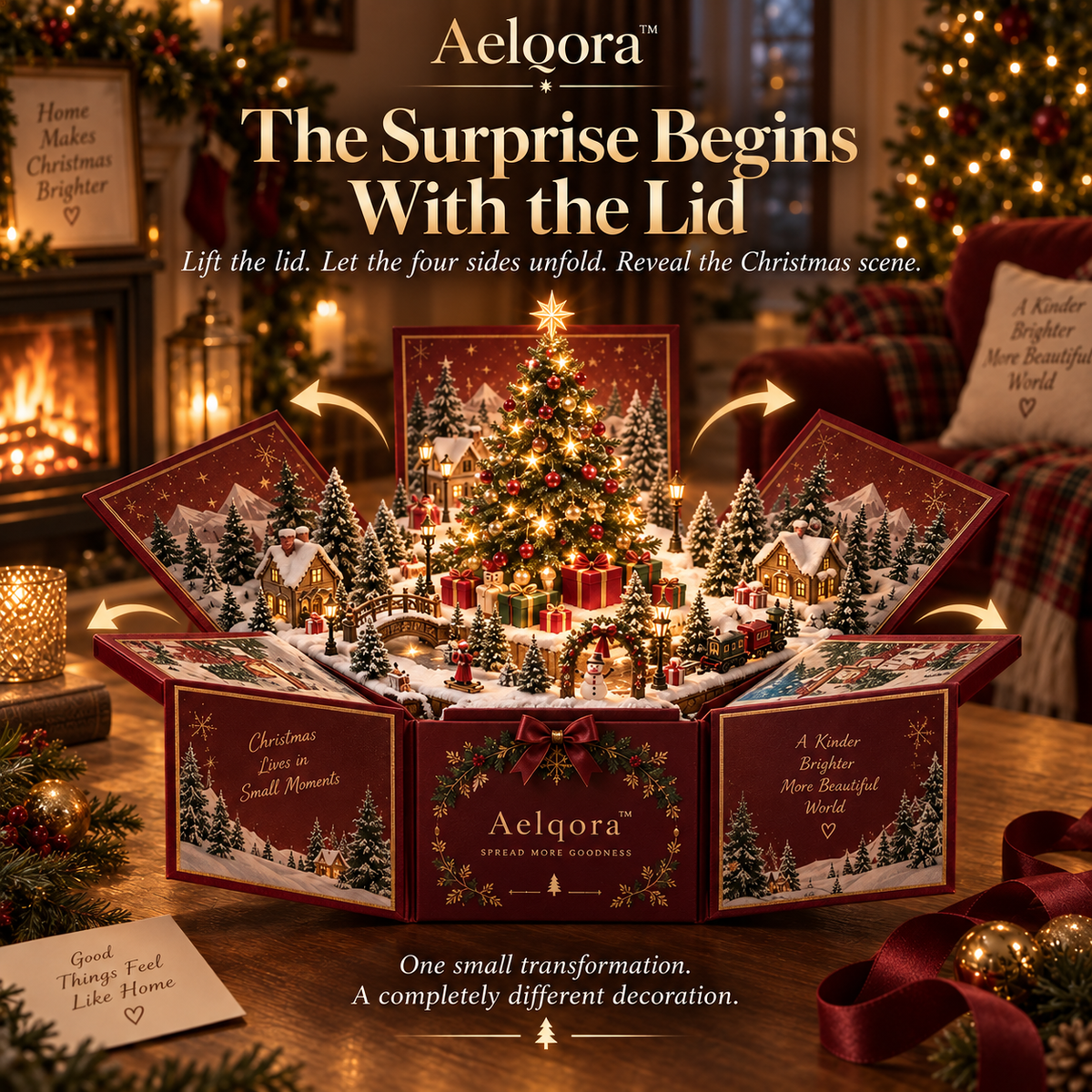 Aelqora™ Merryfold Pop-Up Christmas Gift Box