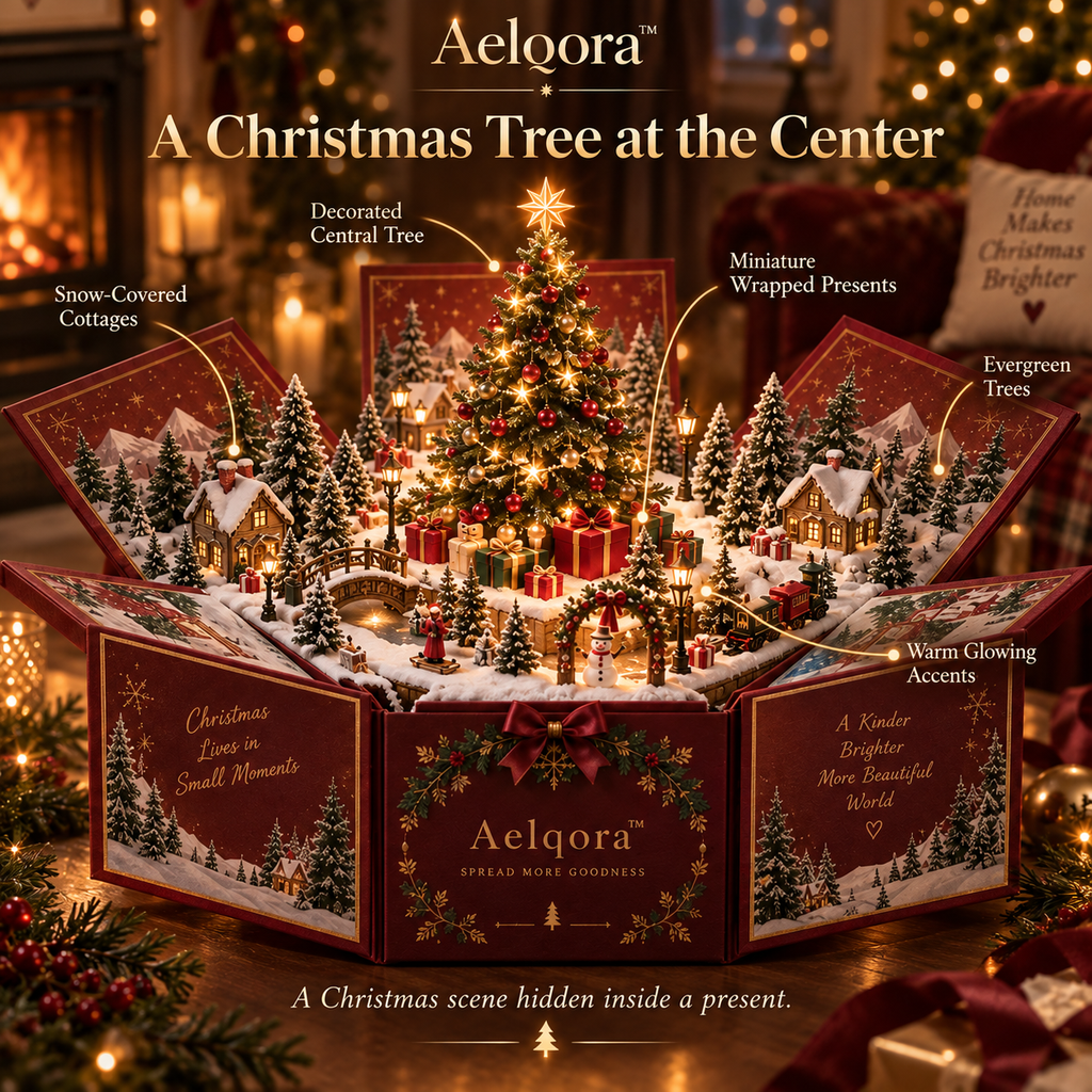 Aelqora™ Merryfold Pop-Up Christmas Gift Box