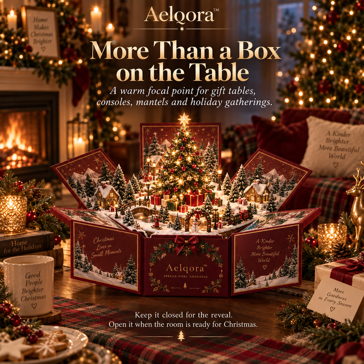 Aelqora™ Merryfold Pop-Up Christmas Gift Box