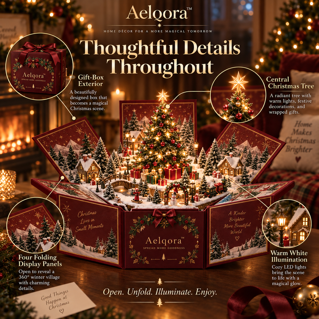 Aelqora™ Merryfold Pop-Up Christmas Gift Box