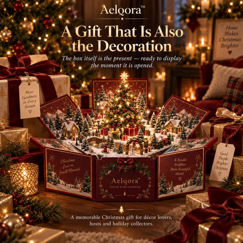 Aelqora™ Merryfold Pop-Up Christmas Gift Box