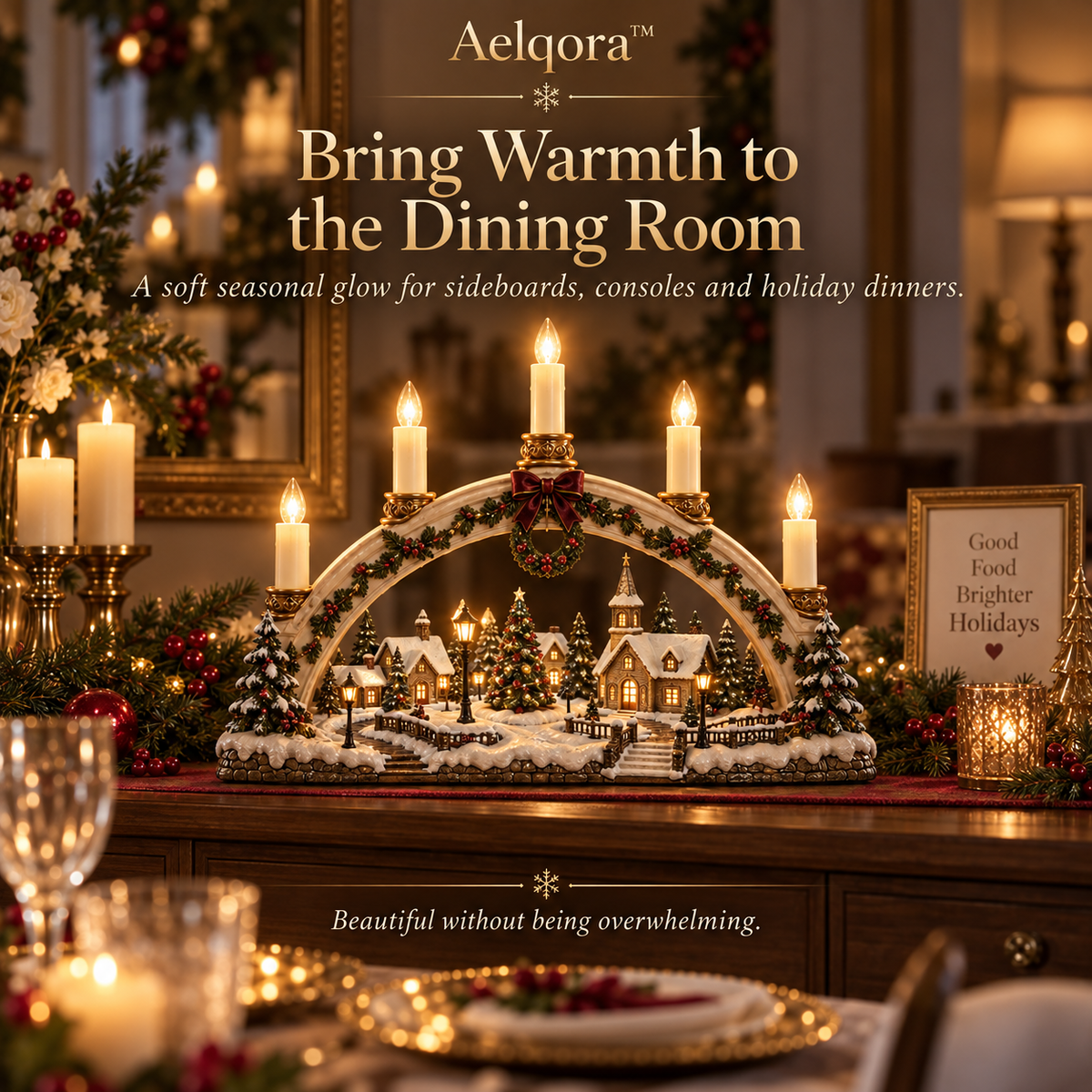 Aelqora™ Hearthglow Christmas Candle Bridge
