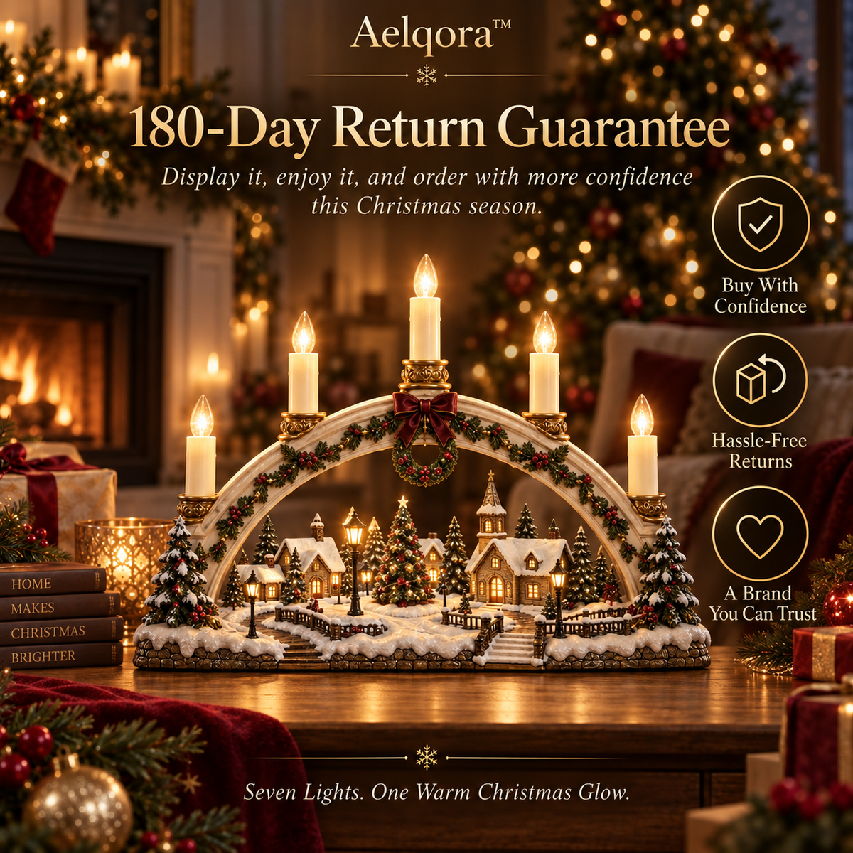 Aelqora™ Hearthglow Christmas Candle Bridge