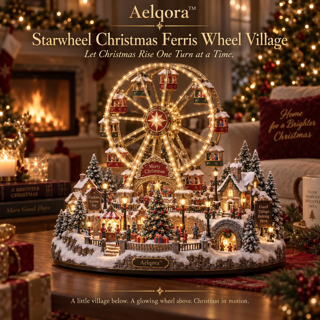 Aelqora™ Starwheel Christmas Ferris Wheel Village