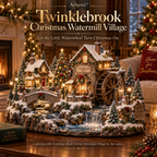 Aelqora™ Twinklebrook Christmas Watermill Village