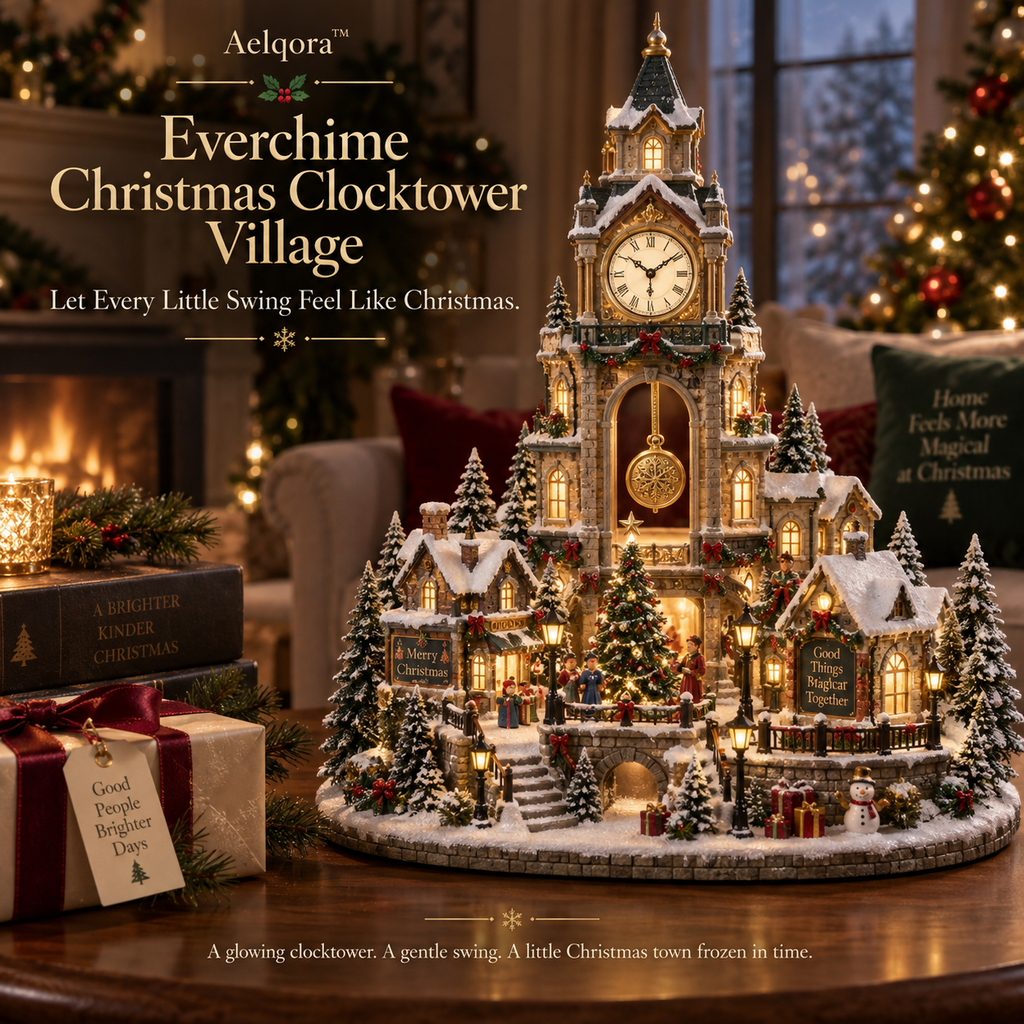 Aelqora™ Everchime Christmas Clocktower Village
